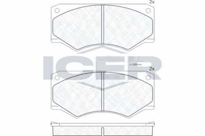 140814 ICER Комплект тормозных колодок, дисковый тормоз