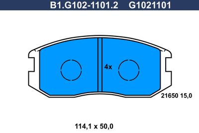 B1G10211012 GALFER Комплект тормозных колодок, дисковый тормоз