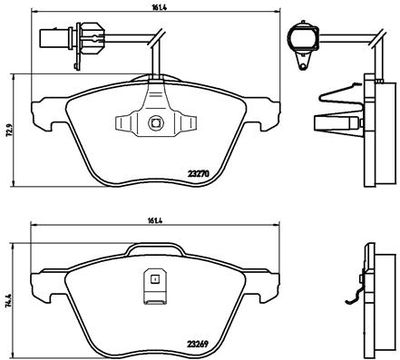 P85061 BREMBO Комплект тормозных колодок, дисковый тормоз