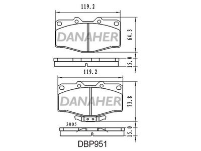 DBP951 DANAHER Комплект тормозных колодок, дисковый тормоз