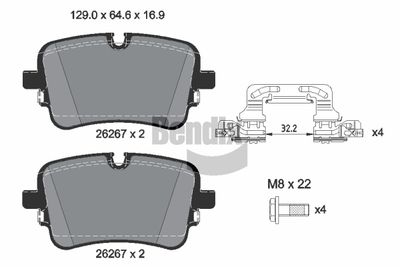 BPD1647 BENDIX Braking Комплект тормозных колодок, дисковый тормоз