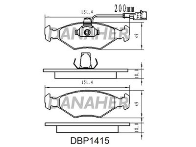 DBP1415 DANAHER Комплект тормозных колодок, дисковый тормоз