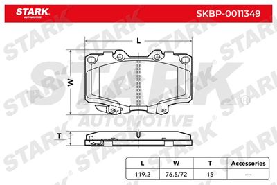 SKBP0011349 Stark Комплект тормозных колодок, дисковый тормоз
