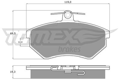 TX1011 TOMEX Brakes Комплект тормозных колодок, дисковый тормоз