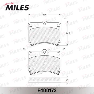 E400173 MILES Комплект тормозных колодок, дисковый тормоз