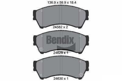 BPD1451 BENDIX Braking Комплект тормозных колодок, дисковый тормоз