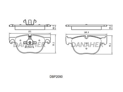 DBP2090 DANAHER Комплект тормозных колодок, дисковый тормоз