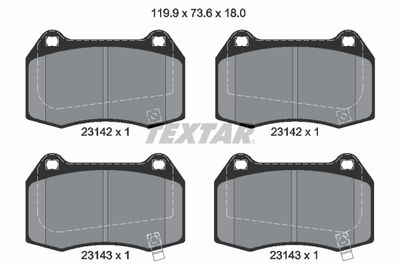 2314204 TEXTAR Комплект тормозных колодок, дисковый тормоз