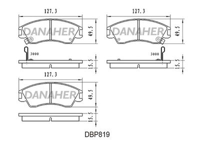 DBP819 DANAHER Комплект тормозных колодок, дисковый тормоз