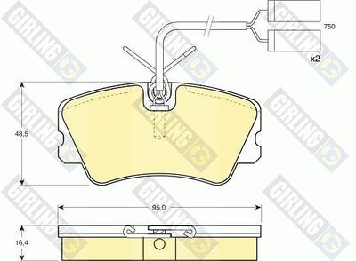 6109001 GIRLING Комплект тормозных колодок, дисковый тормоз