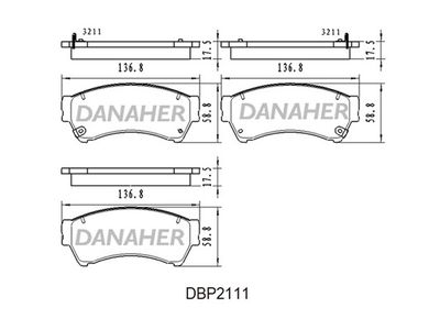DBP2111 DANAHER Комплект тормозных колодок, дисковый тормоз