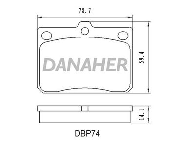 DBP74 DANAHER Комплект тормозных колодок, дисковый тормоз