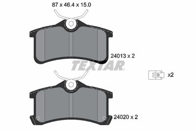 2401301 TEXTAR Комплект тормозных колодок, дисковый тормоз
