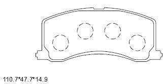 KD3706 ASIMCO Комплект тормозных колодок, дисковый тормоз