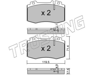 5795 TRUSTING Комплект тормозных колодок, дисковый тормоз