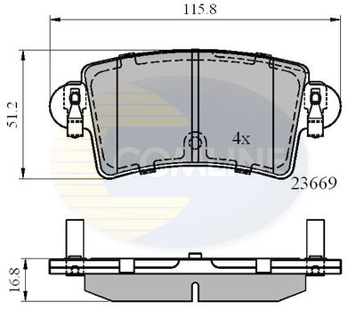 CBP01036 COMLINE Комплект тормозных колодок, дисковый тормоз