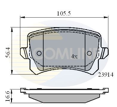 CBP01712 COMLINE Комплект тормозных колодок, дисковый тормоз