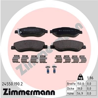 245501902 ZIMMERMANN Комплект тормозных колодок, дисковый тормоз