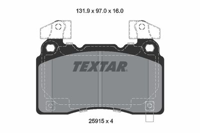2591503 TEXTAR Комплект тормозных колодок, дисковый тормоз