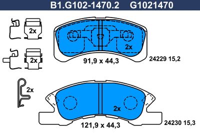 B1G10214702 GALFER Комплект тормозных колодок, дисковый тормоз