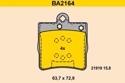 BA2164 BARUM Комплект тормозных колодок, дисковый тормоз