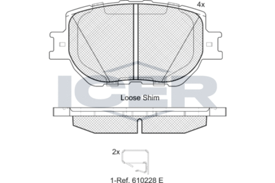 182200 ICER Комплект тормозных колодок, дисковый тормоз