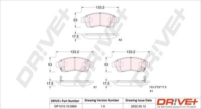 DP1010100969 Dr!ve+ Комплект тормозных колодок, дисковый тормоз