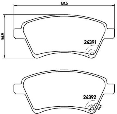 P23105 BREMBO Комплект тормозных колодок, дисковый тормоз