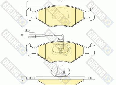 6113932 GIRLING Комплект тормозных колодок, дисковый тормоз
