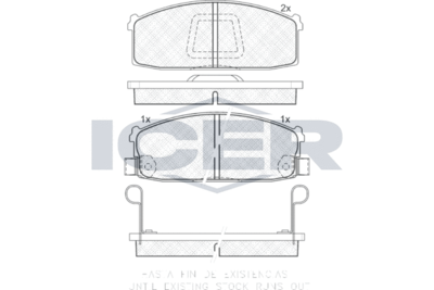 180525 ICER Комплект тормозных колодок, дисковый тормоз