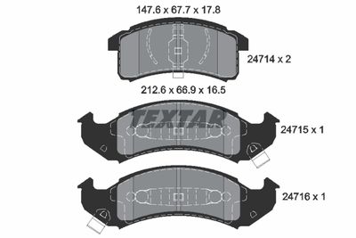 2471401 TEXTAR Комплект тормозных колодок, дисковый тормоз