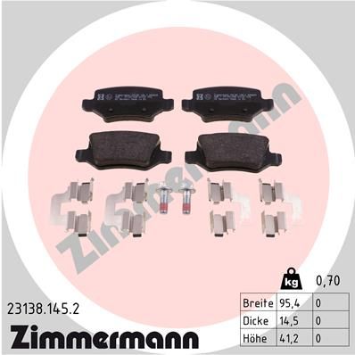 231381452 ZIMMERMANN Комплект тормозных колодок, дисковый тормоз