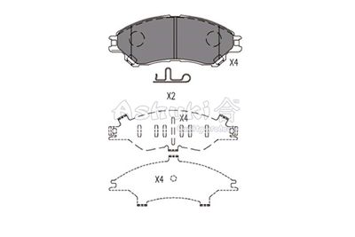 K01245 ASHUKI by Palidium Комплект тормозных колодок, дисковый тормоз