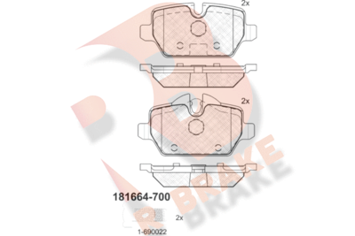 RB1664700 R BRAKE Комплект тормозных колодок, дисковый тормоз
