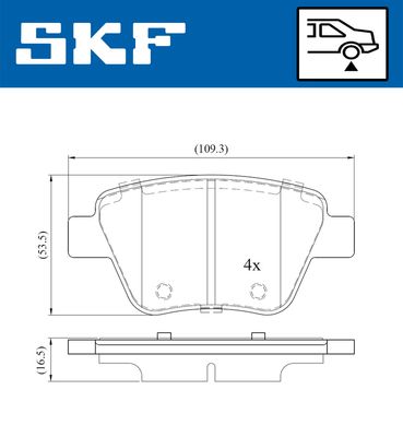 VKBP90070 SKF Комплект тормозных колодок, дисковый тормоз