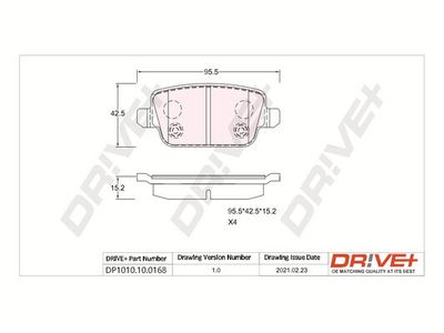 DP1010100168 Dr!ve+ Комплект тормозных колодок, дисковый тормоз