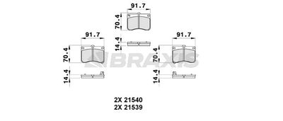 AB0323 BRAXIS Комплект тормозных колодок, дисковый тормоз