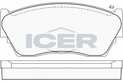 180937 ICER Комплект тормозных колодок, дисковый тормоз
