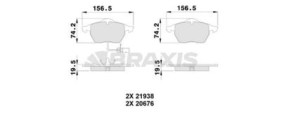 AB0224 BRAXIS Комплект тормозных колодок, дисковый тормоз