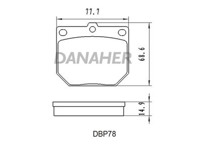 DBP78 DANAHER Комплект тормозных колодок, дисковый тормоз