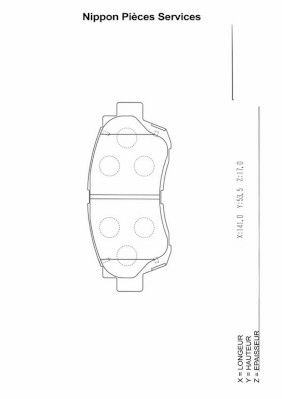 T360A60 NPS Комплект тормозных колодок, дисковый тормоз