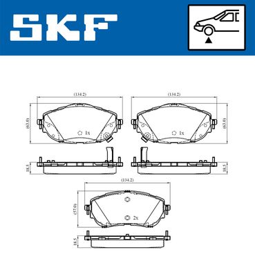 VKBP80429A SKF Комплект тормозных колодок, дисковый тормоз