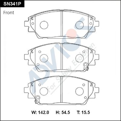 SN341P ADVICS Комплект тормозных колодок, дисковый тормоз