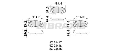 AB0167 BRAXIS Комплект тормозных колодок, дисковый тормоз