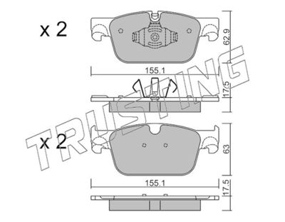 11190 TRUSTING Комплект тормозных колодок, дисковый тормоз