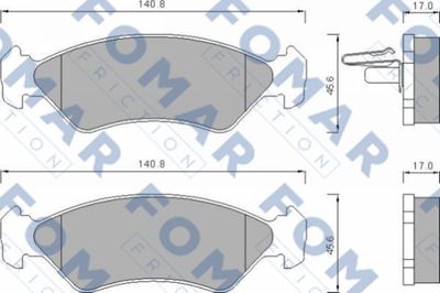 FO633481 FOMAR Friction Комплект тормозных колодок, дисковый тормоз