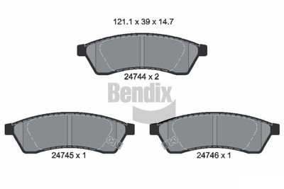 BPD2193 BENDIX Braking Комплект тормозных колодок, дисковый тормоз