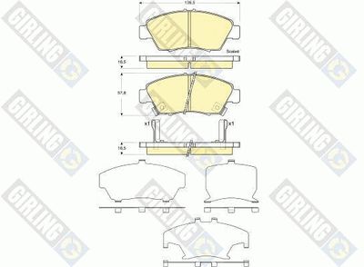 6133759 GIRLING Комплект тормозных колодок, дисковый тормоз