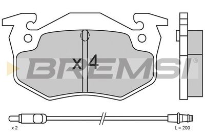 BP2338 BREMSI Комплект тормозных колодок, дисковый тормоз