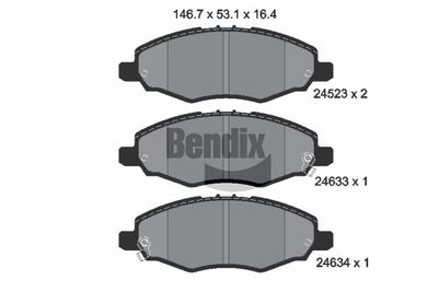 BPD2164 BENDIX Braking Комплект тормозных колодок, дисковый тормоз